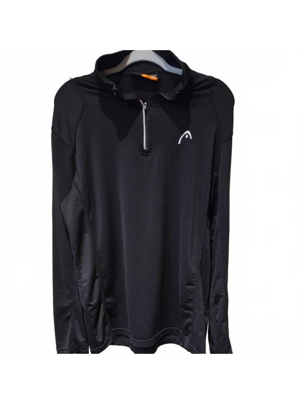 HEAD Men’s Black Performance Quarter‑Zip Pullover – Stretch Training Top Large